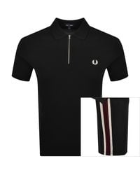 Fred Perry - Tramline Quarter Zip Polo T Shirt - Lyst