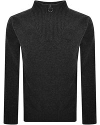 Barbour - Half Zip Wool Jumper - Lyst