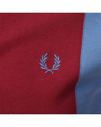 Fred Perry Cotton Sweater in Maroon 