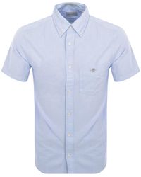 GANT - Poplin Short Sleeved Shirt - Lyst