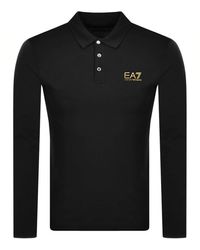 EA7 - Emporio Armani Long Sleeved Polo T Shirt - Lyst
