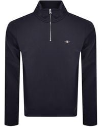 GANT - Shield Reg Shield Half Zip Sweatshirt - Lyst
