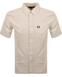 Fred Perry - Oxford Short Sleeve Shirt Ecru - Lyst