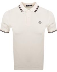 Fred Perry - Twin Tipped Polo T Shirt Ecru - Lyst