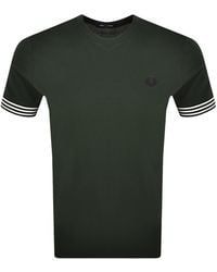 Fred Perry - Striped Cuff T Shirt Court - Lyst