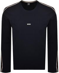BOSS BUSINESS - Boss Unique Long Sleeve T Shirt Dark - Lyst