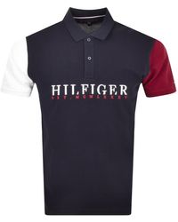 Tommy Hilfiger Colour Block Polo T Shirt - Blue