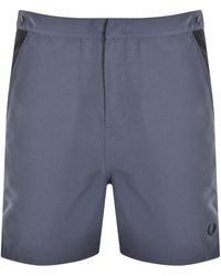 Fred Perry Contrast Panel Swim Shorts - Blue
