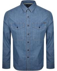 Replay - Denim Look Long Sleeved Shirt - Lyst