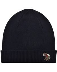 Paul Smith - Rib Zebra Wool Beanie Hat - Lyst
