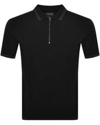 Armani - Emporio Half Zip Logo Polo T Shirt - Lyst