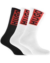 HUGO - Multi Colour 3 Pack Logo Socks - Lyst