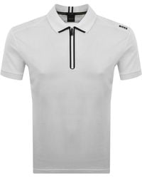 BOSS - Boss Terrace Quarter Zip Polo T Shirt - Lyst