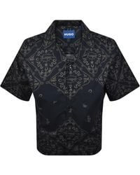 HUGO - All Over Print Shirt Dark - Lyst