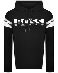 BOSS Athleisure Cotton Boss Soody 1 Hoodie in Black for Men Mens Clothing Activewear gym and workout clothes Hoodies 