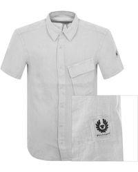Belstaff - Scale Linen Short Sleeved Shirt - Lyst