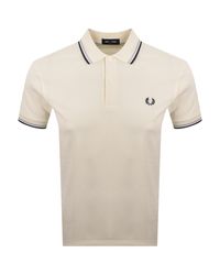 Fred Perry - Twin Tipped Polo T Shirt Ecru - Lyst