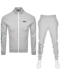 mens grey lacoste tracksuit