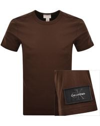 Calvin Klein - Jeans Sueded Badge T Shirt - Lyst