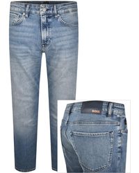BOSS - Boss Maine Regular Fit Mid Wash Jeans - Lyst