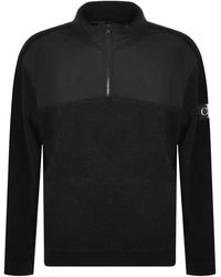 Calvin Klein Half Zip Fleece Sherpa Jacket - Black