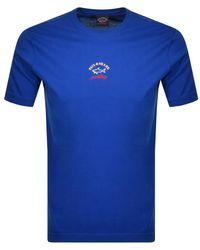 Paul & Shark Herren Jersey T-Shirt Dunkelblau Fantasie Logo E19P1145 013