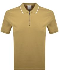 Calvin Klein - Zip Pique Polo T Shirt - Lyst
