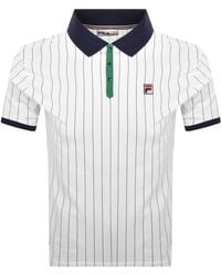 Fila - Classic Stripe Polo T Shirt - Lyst