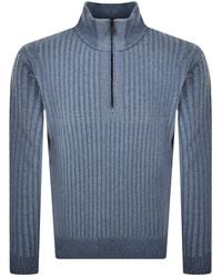 BOSS - Boss Winter Quarter Zip Wool Jumper - Lyst