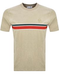 Sergio Tacchini - Velour Striped Crew Neck T-Shirt - Lyst