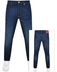 HUGO - 634 Tapered Fit Jeans Dark Wash - Lyst