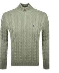 Ralph Lauren - Half Zip Cable Knit Jumper - Lyst