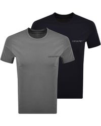 Armani - Emporio 2 Pack Logo T Shirts - Lyst