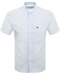 Lacoste - Short Sleeved Linen Shirt - Lyst