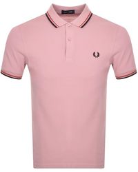 Fred Perry - Chalk Pink Twin Tipped Polo Shirt - Lyst