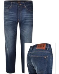 BOSS - Boss Re Maine Regular Fit Dark Wash Jeans - Lyst