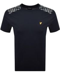Lyle & Scott - Check Panelled T Shirt Dark - Lyst