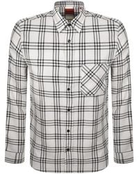 HUGO - Long Sleeved Emero Shirt Natural - Lyst
