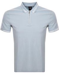 Armani Exchange - Quarter Zip Polo T Shirt - Lyst