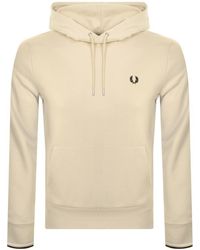 Fred Perry - Tipped Logo Hoodie Oatmeal - Lyst