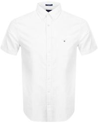 GANT Short Sleeved Oxford Shirt White