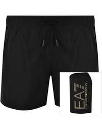 EA7 - Emporio Armani Logo Swim Shorts - Lyst