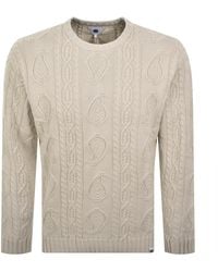 Pretty Green - Paisley Cable Knit Jumper - Lyst