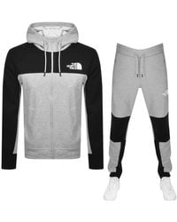 north face tracksuit mens grey
