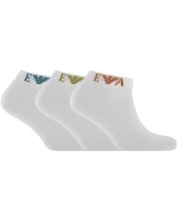Armani - Emporio 3 Pack Trainer Socks - Lyst