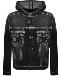 TRUE RELIGION - Hooded Denim Jacket - Lyst