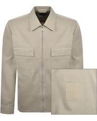 BOSS - Boss Lorum Full Zip Overshirt - Lyst