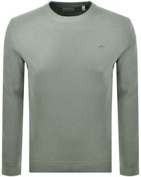GANT - Micro Textured Crew Neck Jumper - Lyst
