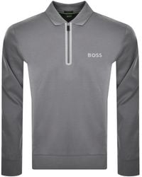 BOSS - Boss Plisy Mirror Long Sleeve Polo T Shirt - Lyst