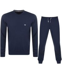 Armani Emporio Lightweight Lounge Tracksuit in Black for Men Lyst UK